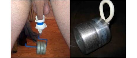 You can enlarge the penis with a weighting agent